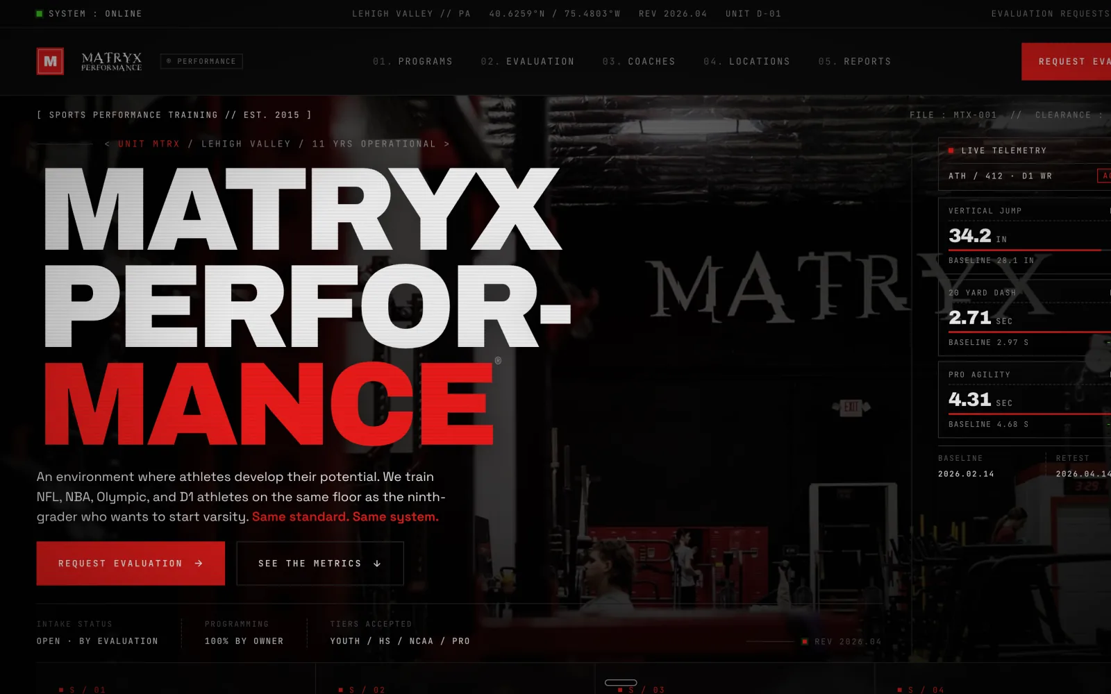 Matryx Performance — Smart Site after Conversion Bees rebuild